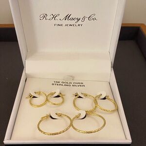 18K Gold Over Sterling Silver Hoop Earrings